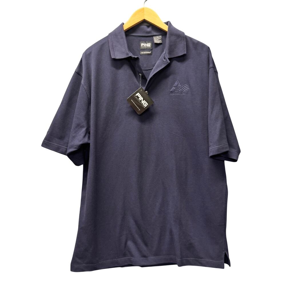 Ping Collection Polo Shirt Mens Large Blue AMERICAN TRIM Dry Fiber Dynamics‎ NEW